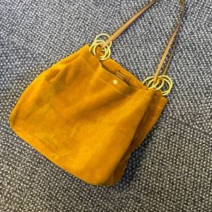 Tory Burch Farrah Suede tote bag in Camel color